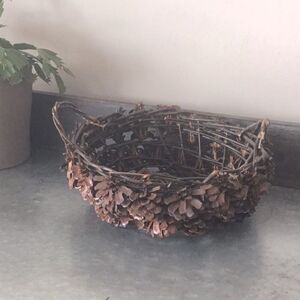 Cone basket pinecone gift decor decoration natural rustic
